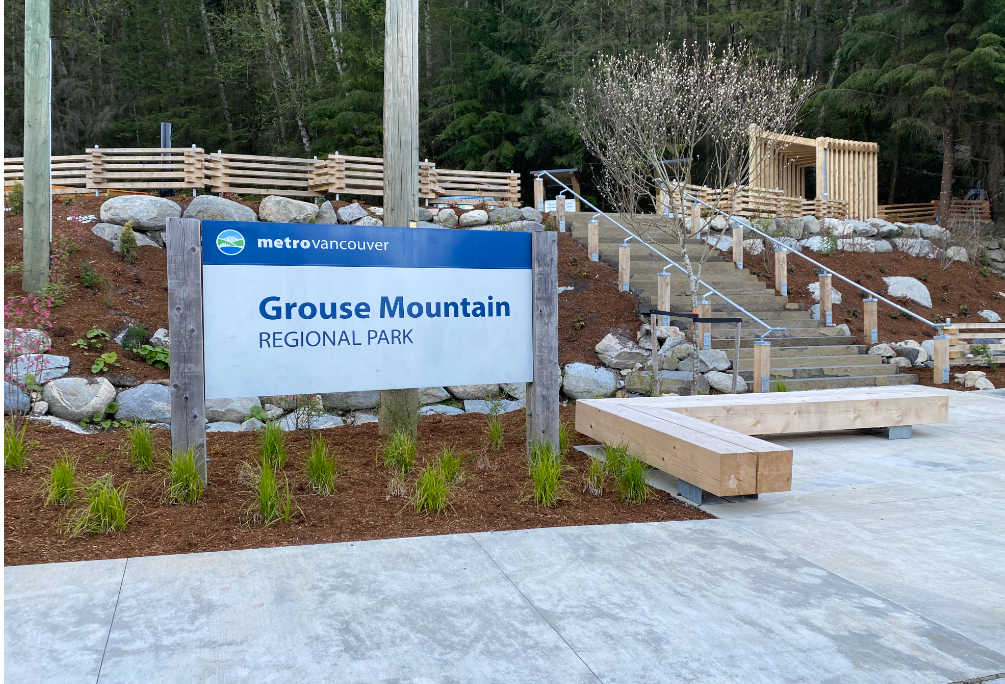 Entrance of grouse mountain trail.
