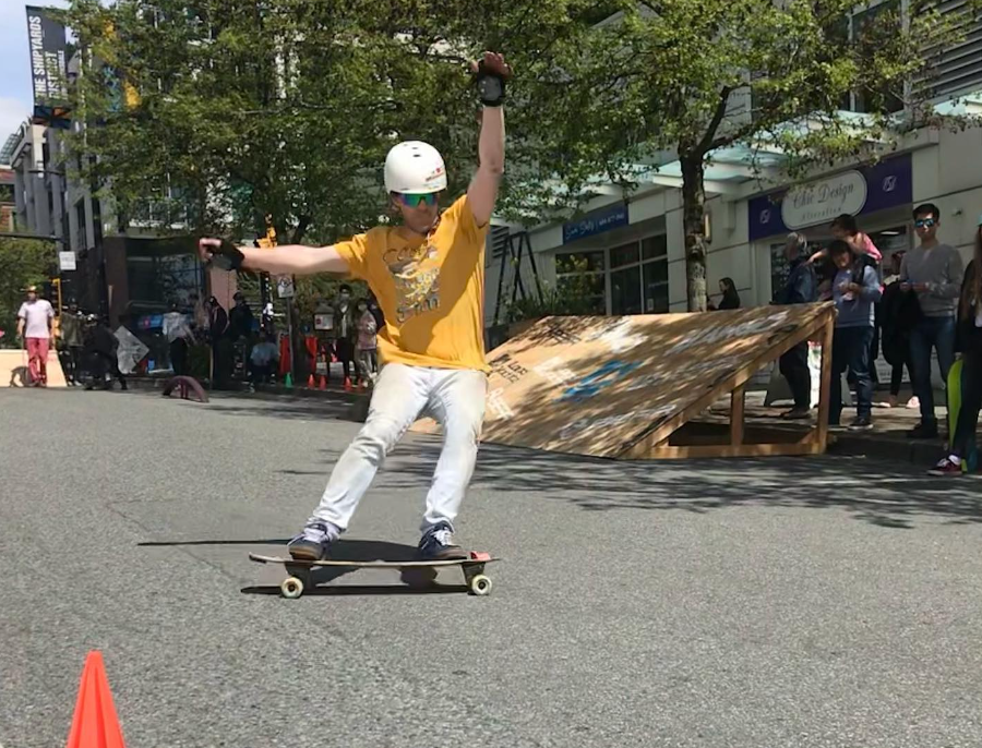 Skating at cityfest in North Vancouver.