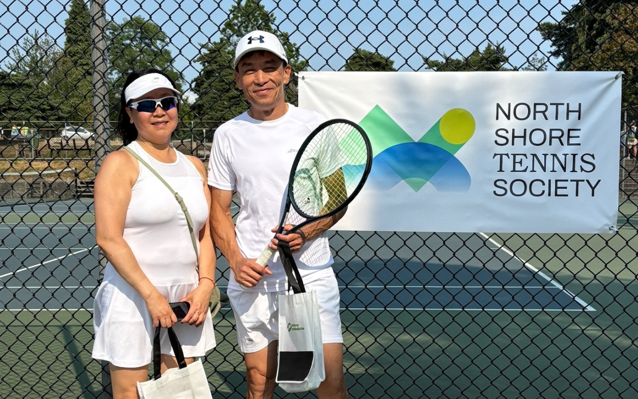 Two tennis players in North Vancouver.