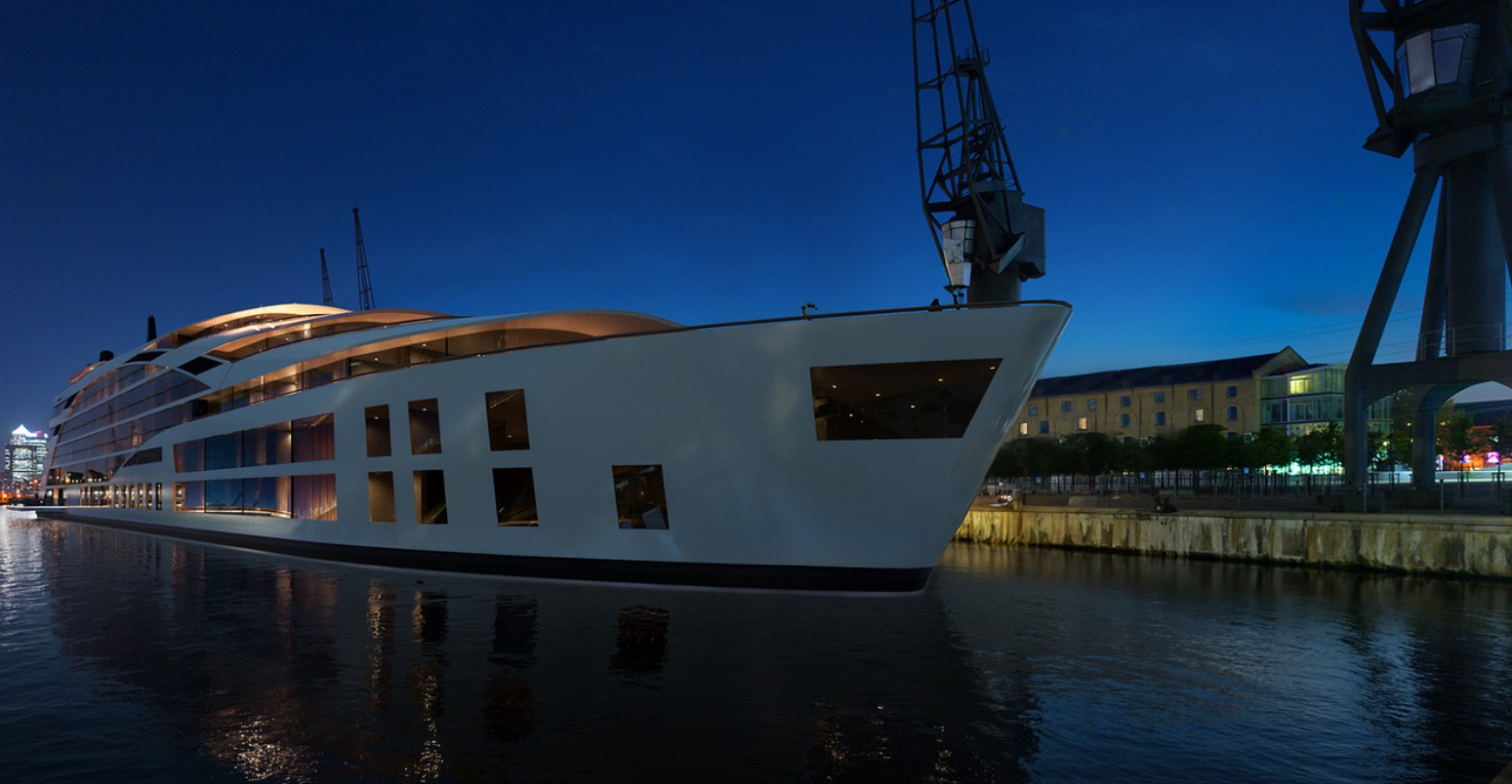 Floating hotel.