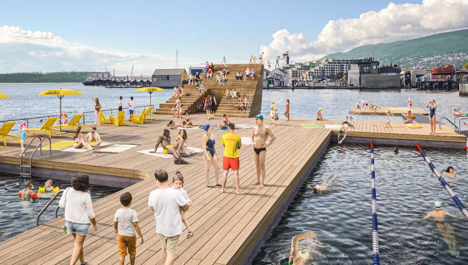 Harbour swimming deck.